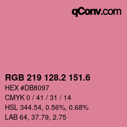 カラーコード: RGB 219 128.2 151.6 | qconv.com