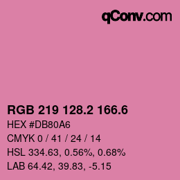 カラーコード: RGB 219 128.2 166.6 | qconv.com