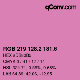 カラーコード: RGB 219 128.2 181.6 | qconv.com