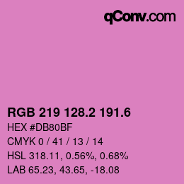 カラーコード: RGB 219 128.2 191.6 | qconv.com