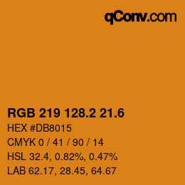 カラーコード: RGB 219 128.2 21.6 | qconv.com