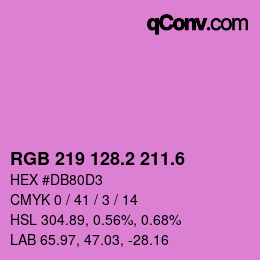 カラーコード: RGB 219 128.2 211.6 | qconv.com