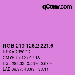 カラーコード: RGB 219 128.2 221.6 | qconv.com