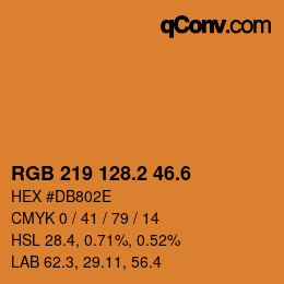 カラーコード: RGB 219 128.2 46.6 | qconv.com