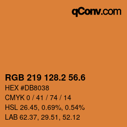 カラーコード: RGB 219 128.2 56.6 | qconv.com
