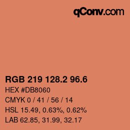 カラーコード: RGB 219 128.2 96.6 | qconv.com