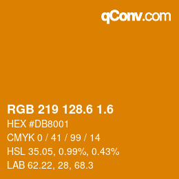 カラーコード: RGB 219 128.6 1.6 | qconv.com