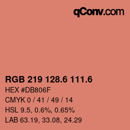 カラーコード: RGB 219 128.6 111.6 | qconv.com