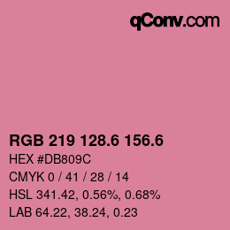 カラーコード: RGB 219 128.6 156.6 | qconv.com