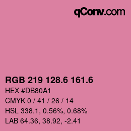 カラーコード: RGB 219 128.6 161.6 | qconv.com