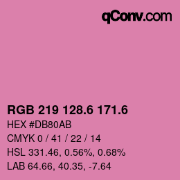 カラーコード: RGB 219 128.6 171.6 | qconv.com