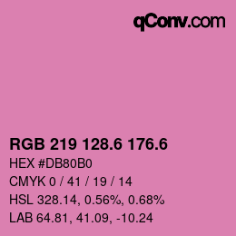 カラーコード: RGB 219 128.6 176.6 | qconv.com