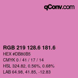 カラーコード: RGB 219 128.6 181.6 | qconv.com