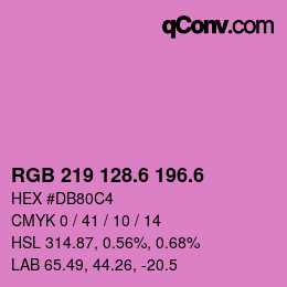 カラーコード: RGB 219 128.6 196.6 | qconv.com