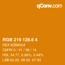カラーコード: RGB 219 128.6 4 | qconv.com
