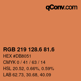 カラーコード: RGB 219 128.6 81.6 | qconv.com