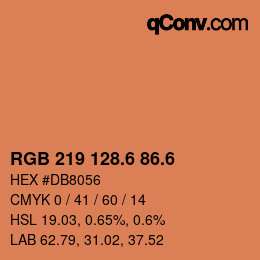 カラーコード: RGB 219 128.6 86.6 | qconv.com