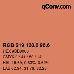 カラーコード: RGB 219 128.6 96.6 | qconv.com