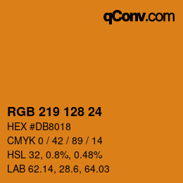 颜色代码: RGB 219 128 24 | qconv.com