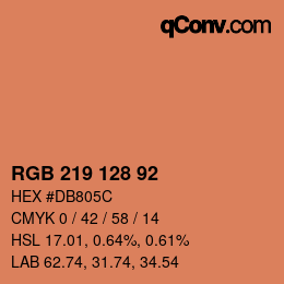 颜色代码: RGB 219 128 92 | qconv.com