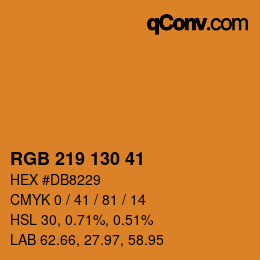 颜色代码: RGB 219 130 41 | qconv.com