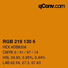 Color code: RGB 219 130 6 | qconv.com
