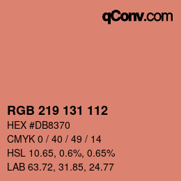 Code couleur: RGB 219 131 112 | qconv.com