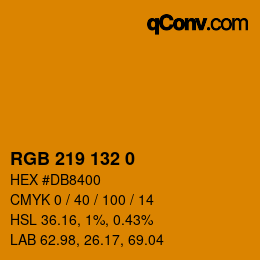 Farbcode: RGB 219 132 0 | qconv.com
