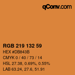 颜色代码: RGB 219 132 59 | qconv.com