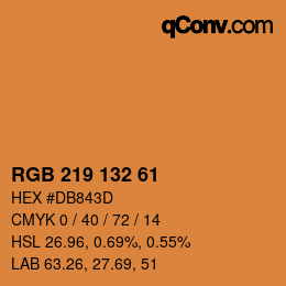 カラーコード: RGB 219 132 61 | qconv.com