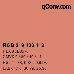 Color code: RGB 219 133 112 | qconv.com