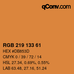 カラーコード: RGB 219 133 61 | qconv.com