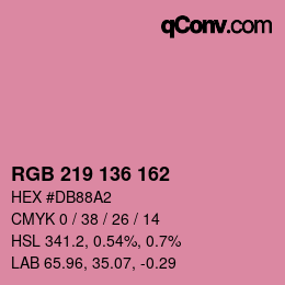 Color code: RGB 219 136 162 | qconv.com