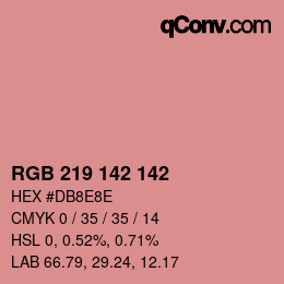 Color code: RGB 219 142 142 | qconv.com