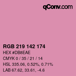 カラーコード: RGB 219 142 174 | qconv.com