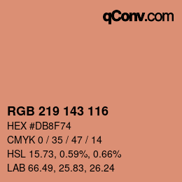 カラーコード: RGB 219 143 116 | qconv.com