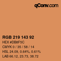 カラーコード: RGB 219 143 92 | qconv.com