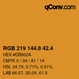 カラーコード: RGB 219 144.8 42.4 | qconv.com
