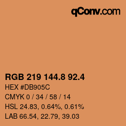 カラーコード: RGB 219 144.8 92.4 | qconv.com