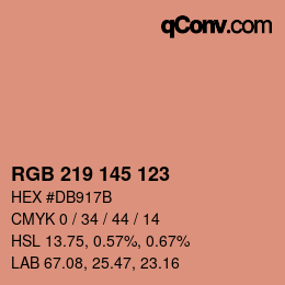 Color code: RGB 219 145 123 | qconv.com