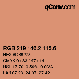 カラーコード: RGB 219 146.2 115.6 | qconv.com