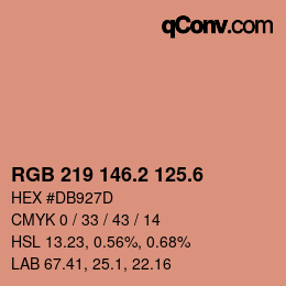 カラーコード: RGB 219 146.2 125.6 | qconv.com