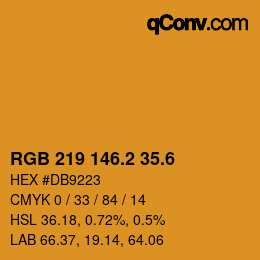 カラーコード: RGB 219 146.2 35.6 | qconv.com