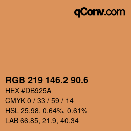 カラーコード: RGB 219 146.2 90.6 | qconv.com