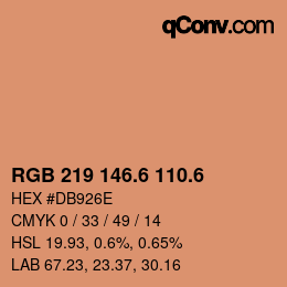 カラーコード: RGB 219 146.6 110.6 | qconv.com