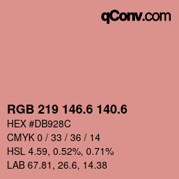 カラーコード: RGB 219 146.6 140.6 | qconv.com