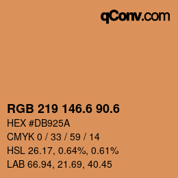 カラーコード: RGB 219 146.6 90.6 | qconv.com