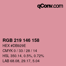 Color code: RGB 219 146 158 | qconv.com