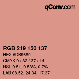 Color code: RGB 219 150 137 | qconv.com