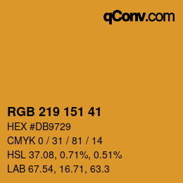 颜色代码: RGB 219 151 41 | qconv.com